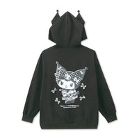 Kuromi Zip Hoodie Plaid Bows
