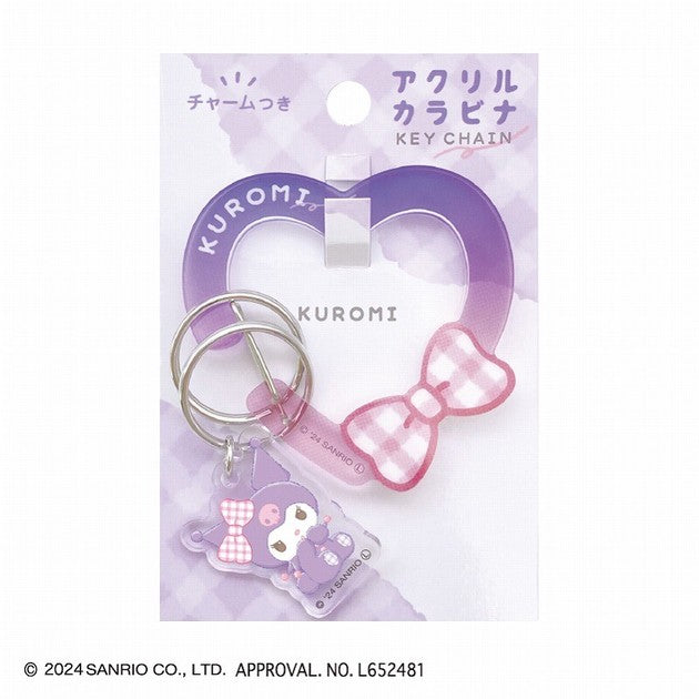 Kuromi Heart Acrylic Carabiner w/ Charm