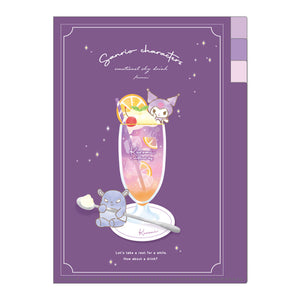 Sanrio "Sky Drink" Index Clear File - Kuromi