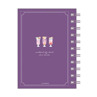 Sanrio "Sky Drink" A6 Ring Notebook - Kuromi
