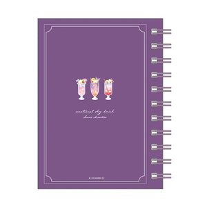 Sanrio "Sky Drink" A6 Ring Notebook - Kuromi