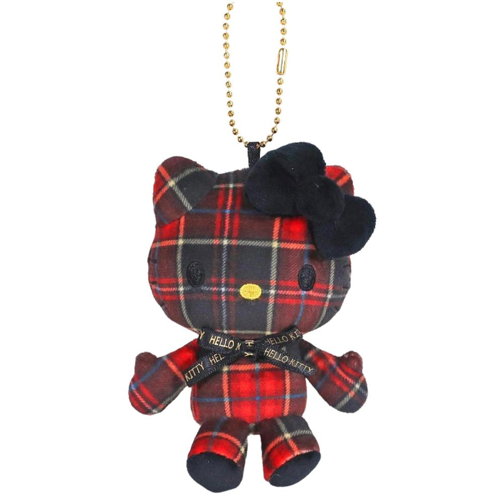 Hello Kitty 50th Plush Mascot - Tartan Black