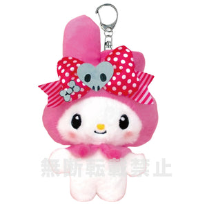 My Melody "Black Pink Party" Plush Pouch Keychain