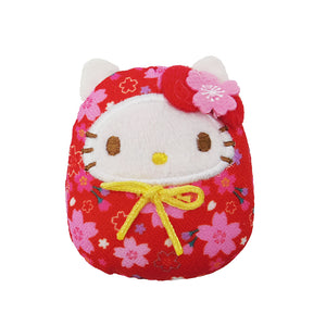 Hello Kitty Sakura Daruma Plush [Red] Magnet