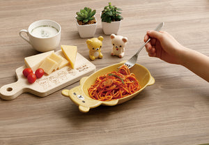 Rilakkuma "Let's All Be Full and Satisfied" Ceramic Plate [Rilakkuma]