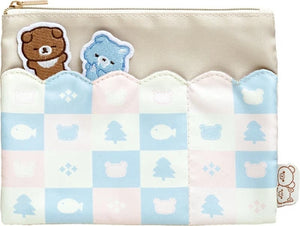 Chairoikoguma "Aokogu & Chairoikoguma's Sleepover" Flat Pouch