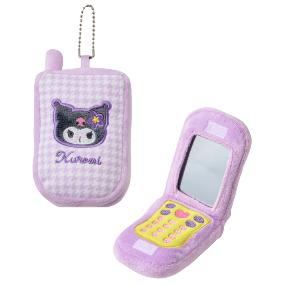 Kuromi Avail Kaohana Plaid Phone Mirror Keychain