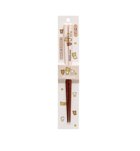 Rilakkuma "Let's All Be Full and Satisfied"Chopsticks [Pink]