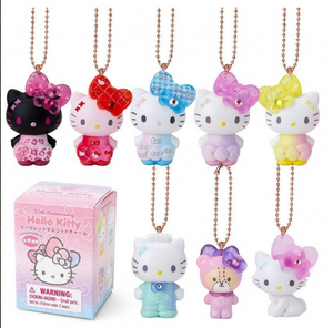 Hello Kitty 50th "The Fashionable Ribbons Birthday" Mascot Charm Blind Box