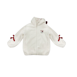 Hello Kitty Fluffy Hood Zip Up Bows Jacket