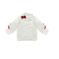 Hello Kitty Fluffy Hood Zip Up Bows Jacket
