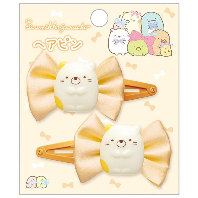 Sumikko Gurashi Neko Yellow Bow Hair Clips