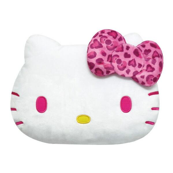 Leopard Hello Kitty Face Cushion [Pink]