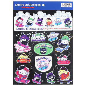 Sanrio Characters "Skateboard" Sticker Set