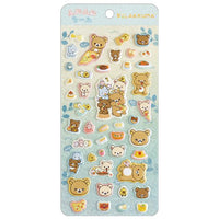 Rilakkuma "Let's All Be Full and Satisfied" Squishy Stickers [Blue]