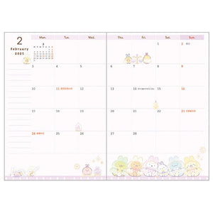 Sumikko Gurashi Schedule Book Year 2025 with Outer Pocket