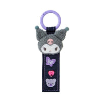 Kuromi Denim Patch Tag Keychain
