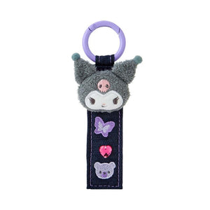 Kuromi Denim Patch Tag Keychain