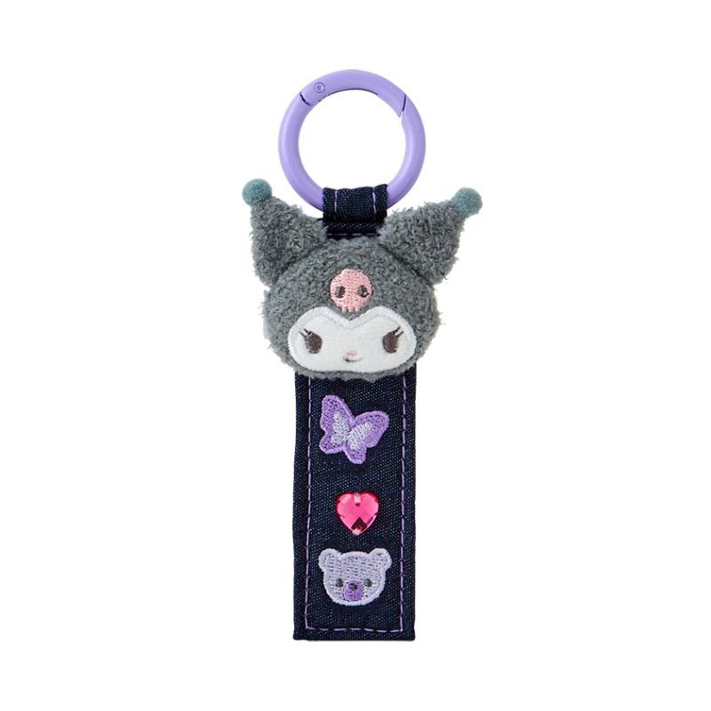 Kuromi Denim Patch Tag Keychain