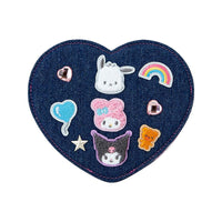 Sanrio Characters Denim Patch Heart Folding Mirror
