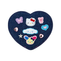 Sanrio Characters Denim Patch Heart Folding Mirror
