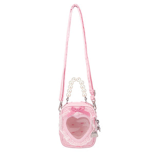 Hello Kitty 50th Anniversary Pink Quilted Window Pouch Bag